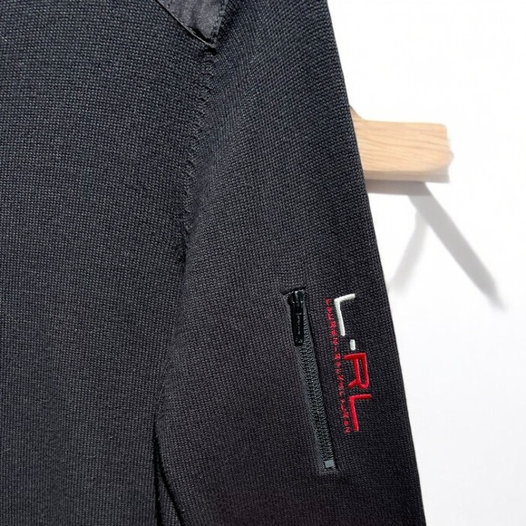 🌻Vintage Lauren Ralph Lauren Black Red 1/2 Zip Mock Neck Pullover Size Large - Picture 5 of 12